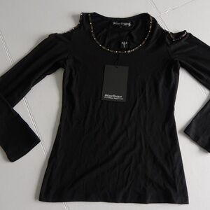 Silver Dagger Black Cold Shoulder Women’s Top